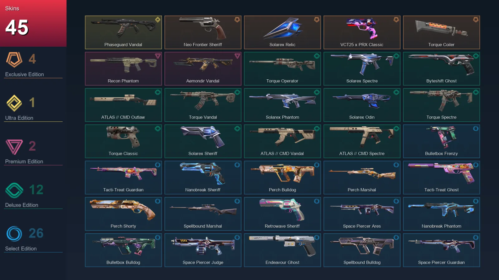 AP | Lv135 | Unranked | 45 Skin | 27 Agent | 59 Buddy — Unranked / Smurf Valorant