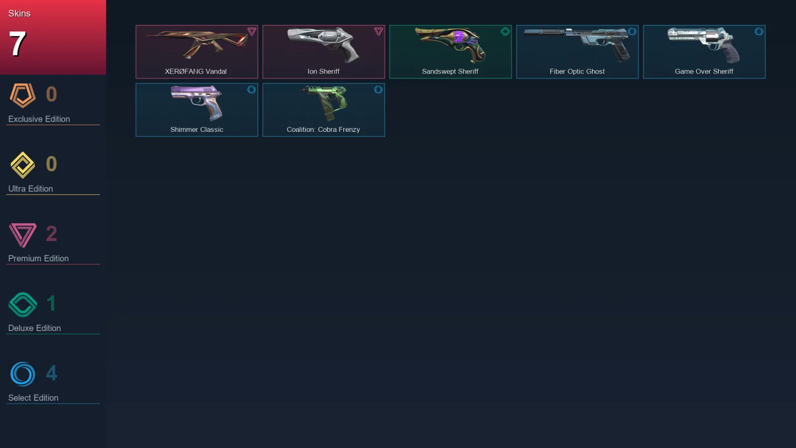 EU | Lv126 | Unranked | 7 Skin | 21 Agent | 34 Buddy