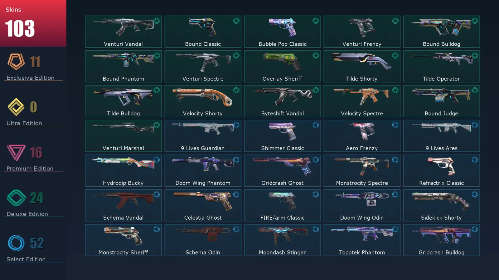 [Valorant] | EU | Level 355 | 27 Agents | 103 Skins — Valorant account