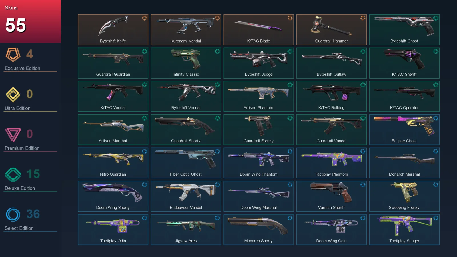 BR | Lv157 | Unranked | 55 Skin | 27 Agent | 69 Buddy — Valorant account