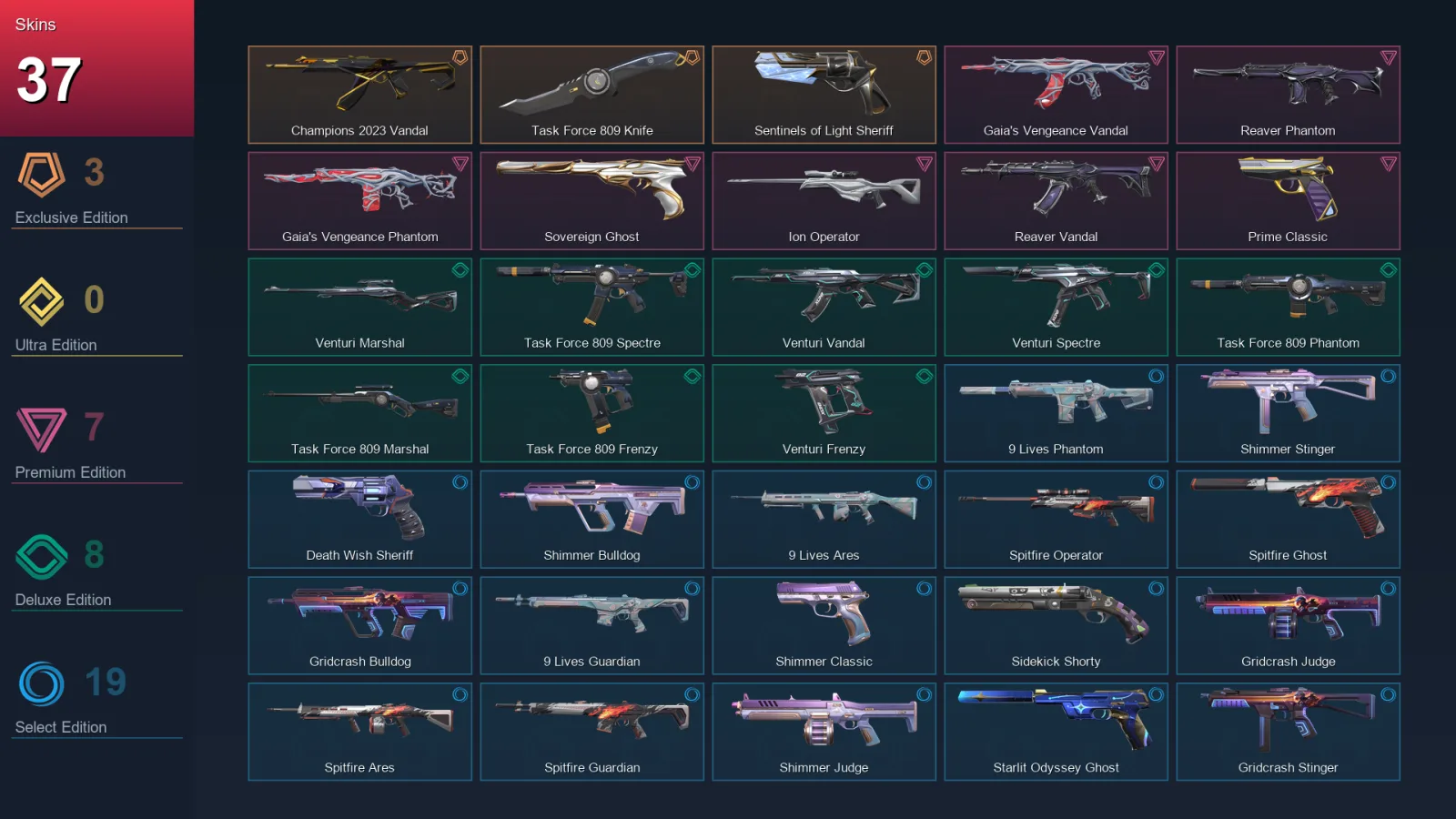 EU | Lv153 | Unranked | 37 Skin | 28 Agent | 82 Buddy — Valorant account