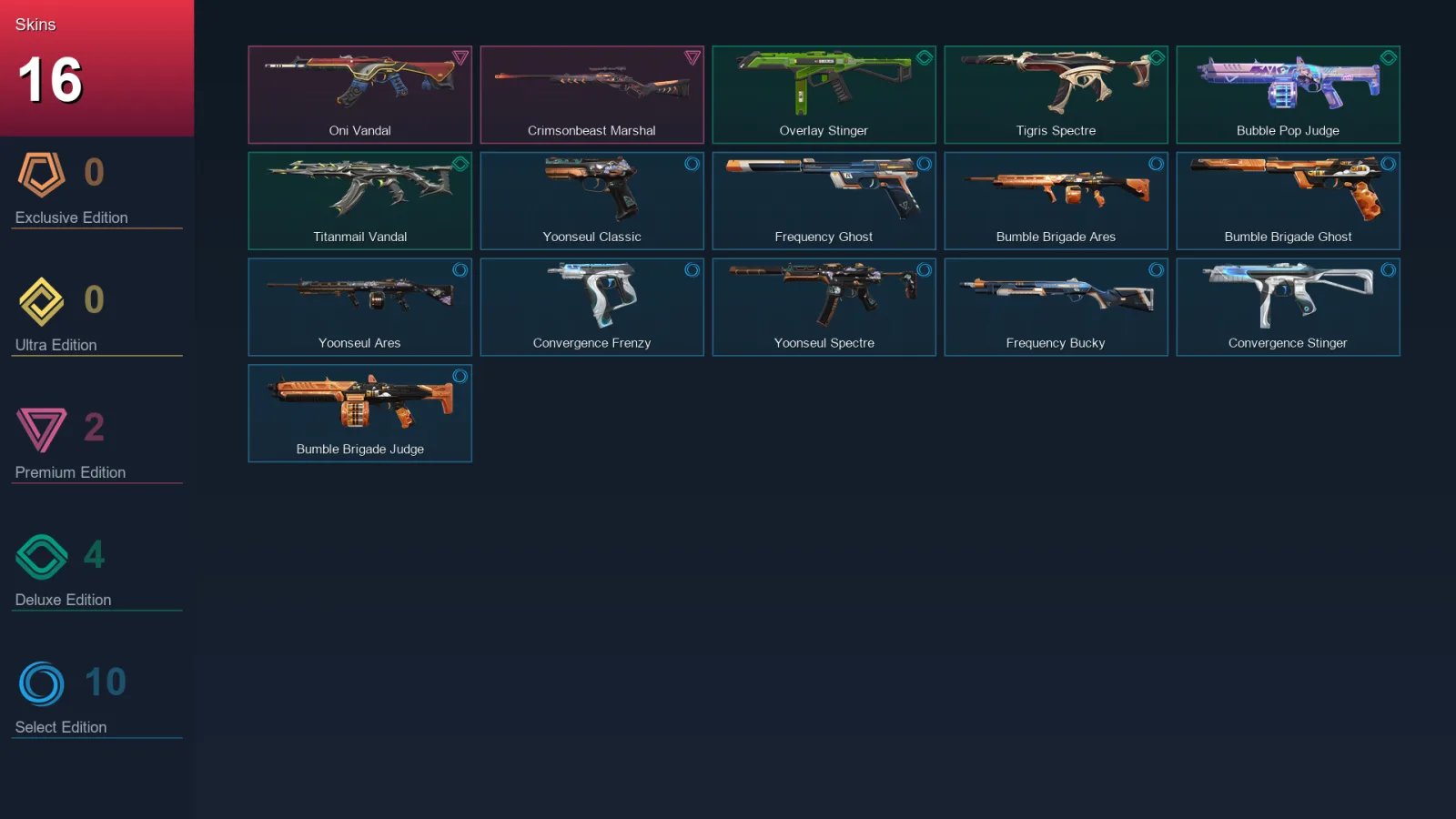 EU | Lv20 | Unranked | 16 Skin | 9 Agent | 8 Buddy