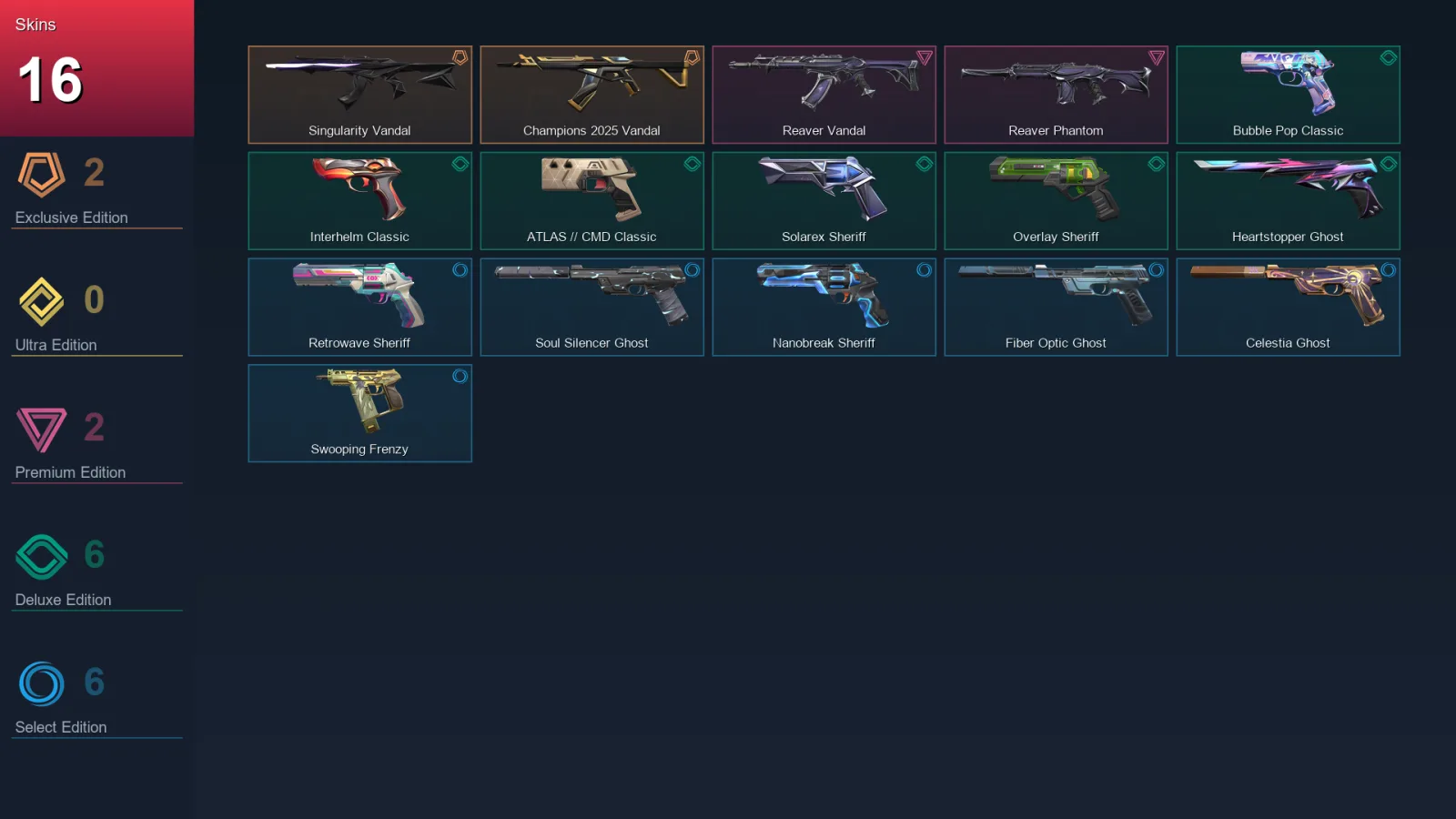 AP | Lv181 | Unranked | 16 Skin | 29 Agent | 67 Buddy