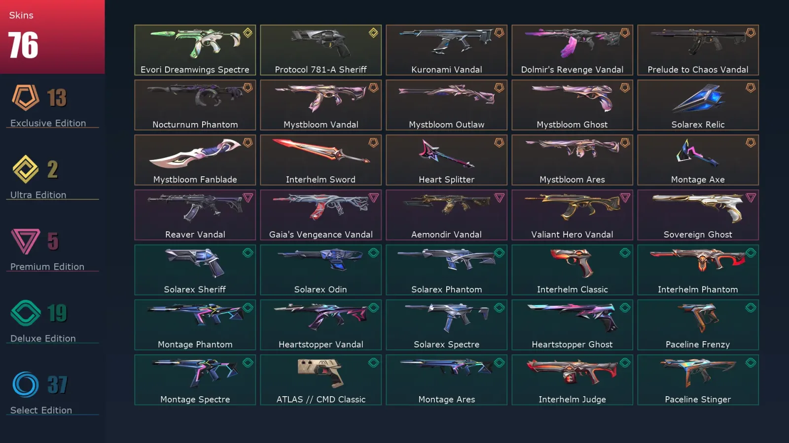 [Valorant] | EU | Level 161 | Bronze 2 | 29 Agents | 76 Skins — Valorant account