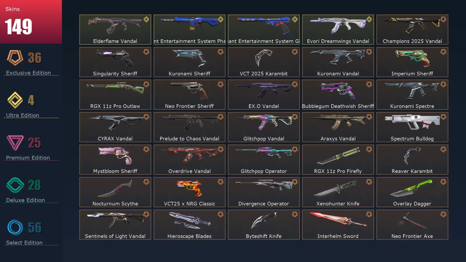 [Valorant] | EU | Level 248 | Platinum 3 | 27 Agents | 149 Skins — Valorant account
