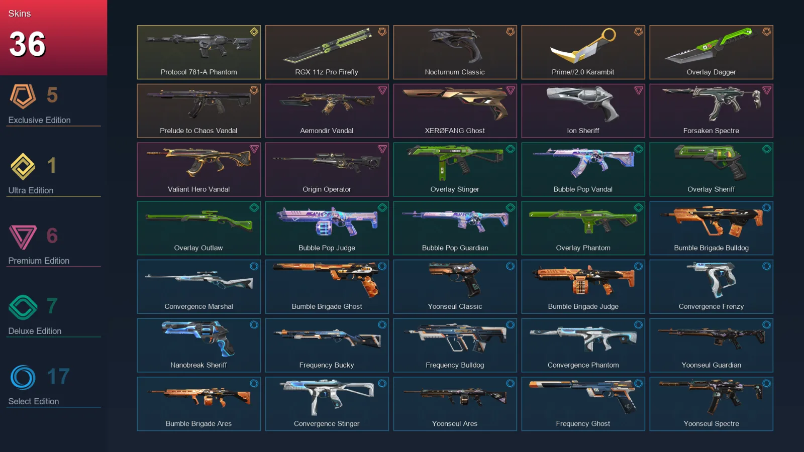 EU | Lv84 | Unranked | 36 Skin | 27 Agent | 47 Buddy