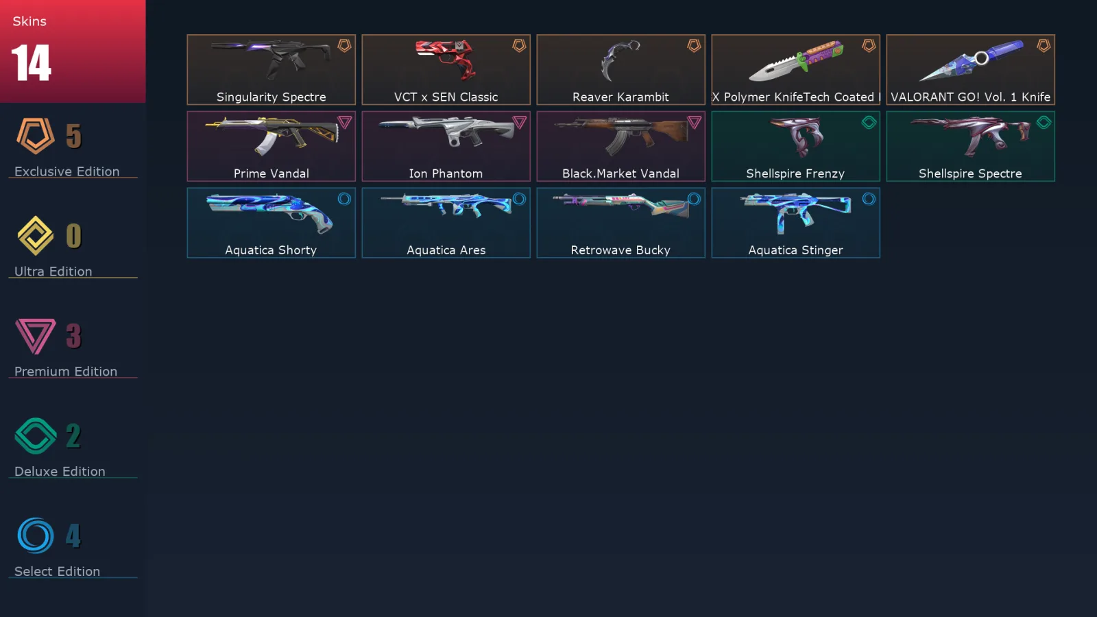 [Valorant] | EU | Level 14 | 7 Agents | 14 Skins