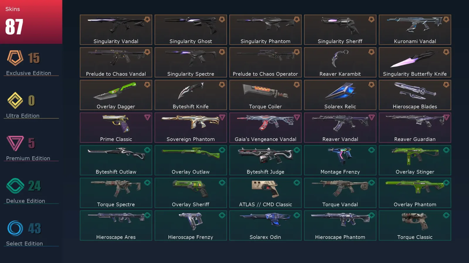 [Valorant] | EU | Level 295 | Platinum 1 | 29 Agents | 87 Skins — Valorant account