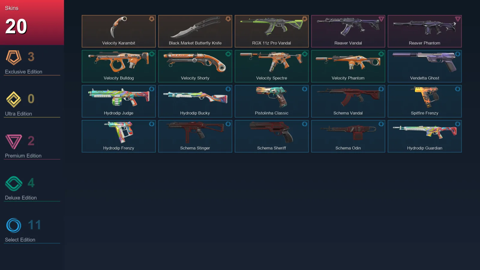 EU | Lv103 | Unranked | 20 Skin | 23 Agent | 55 Buddy