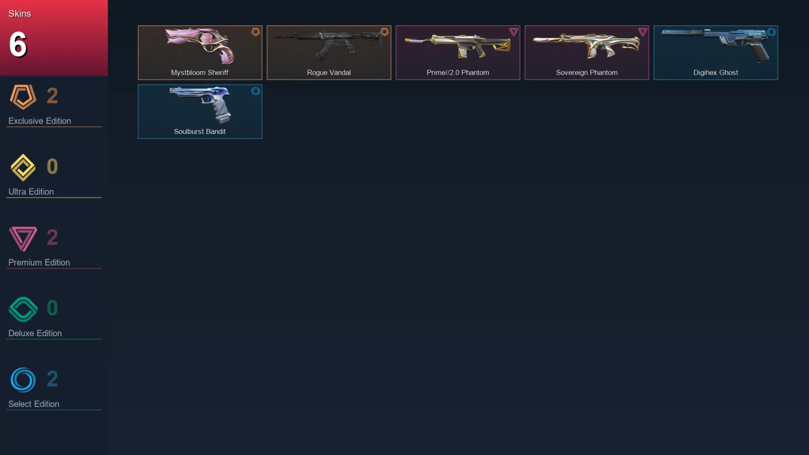 EU | Lv98 | Unranked | 6 Skin | 29 Agent | 44 Buddy