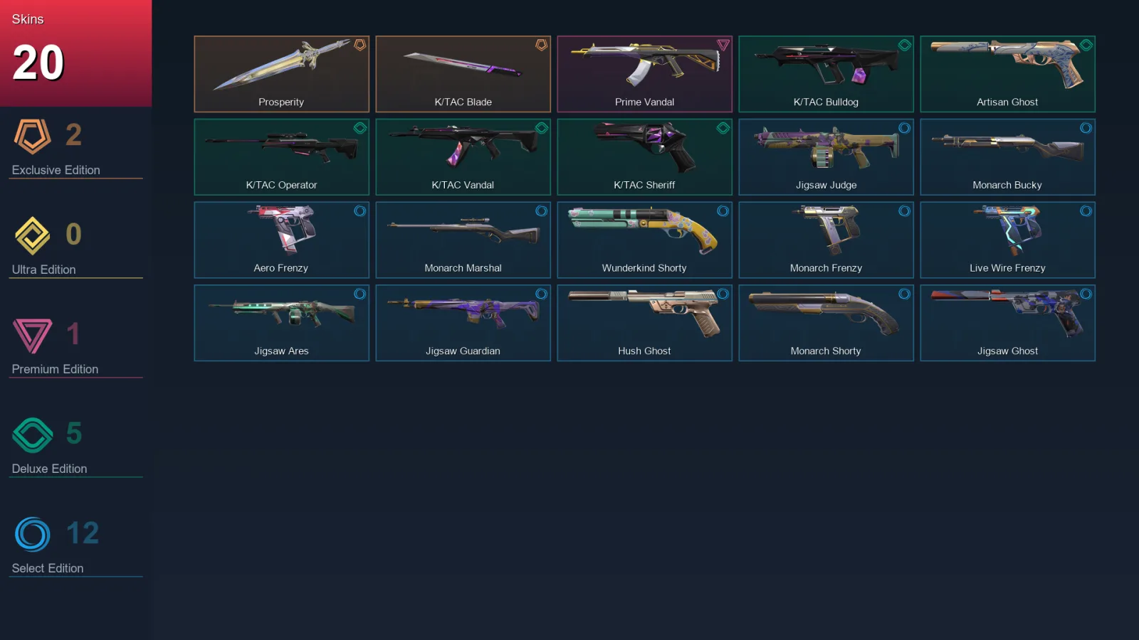 AP | Lv127 | Unranked | 20 Skin | 23 Agent | 54 Buddy