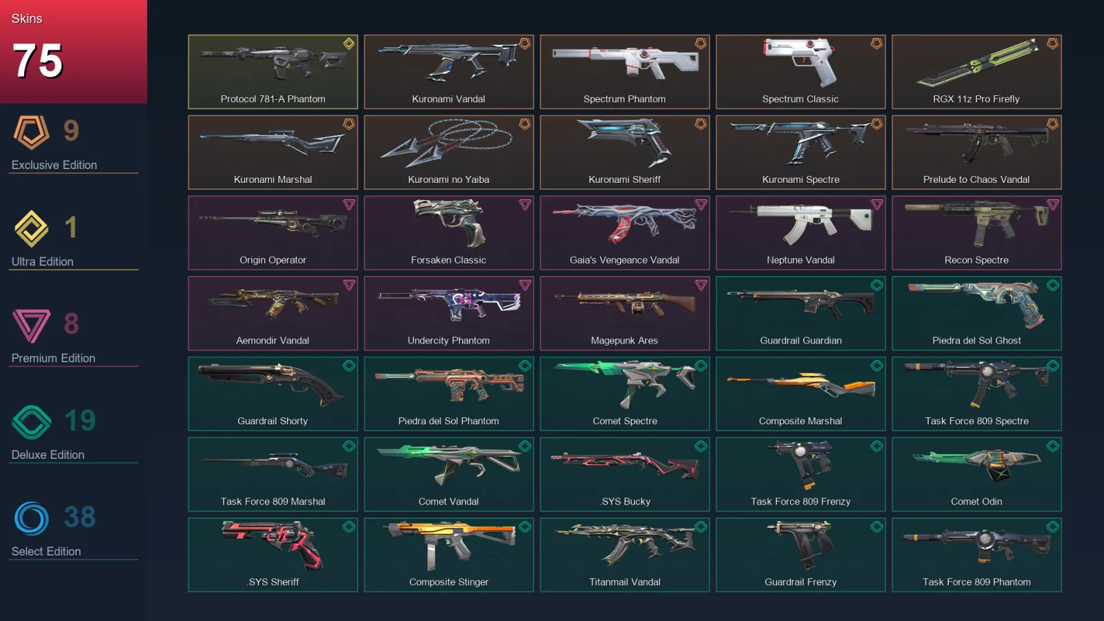 EU | Lv93 | Unranked | 75 Skin | 25 Agent | 67 Buddy