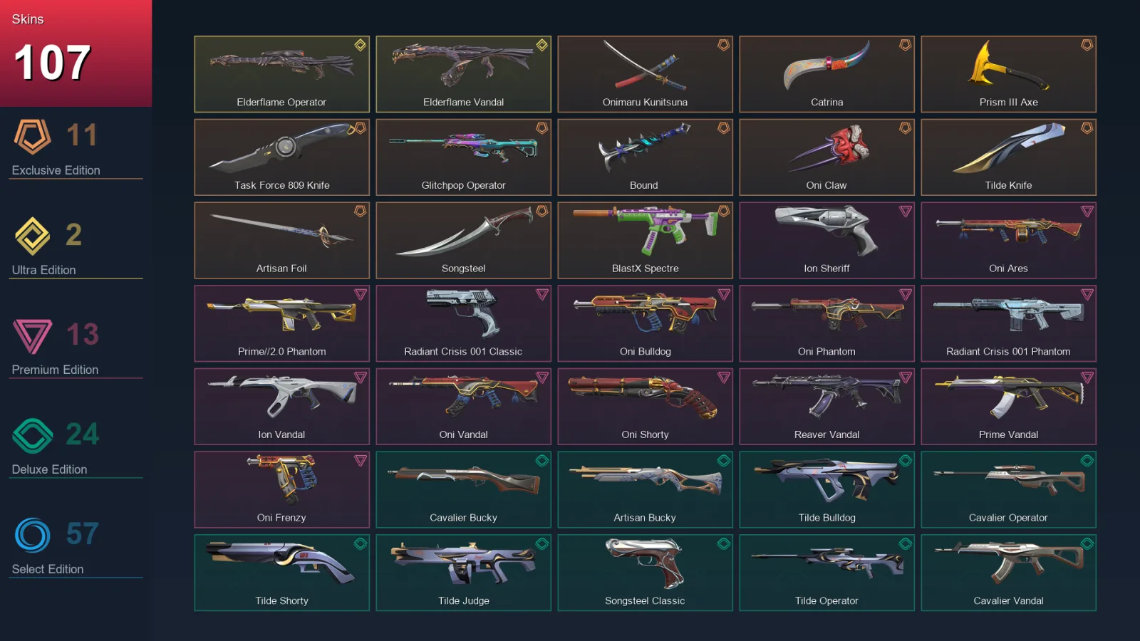 AP | Lv191 | Unranked | 107 Skin | 23 Agent | 109 Buddy — Valorant account