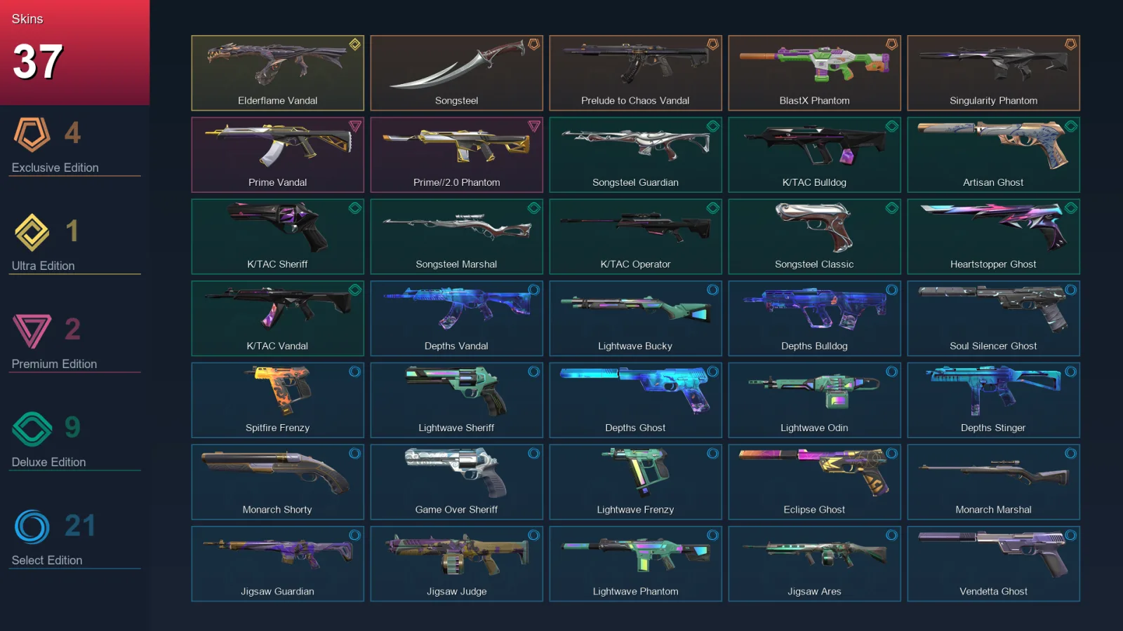 EU | Lv177 | Unranked | 37 Skin | 28 Agent | 75 Buddy