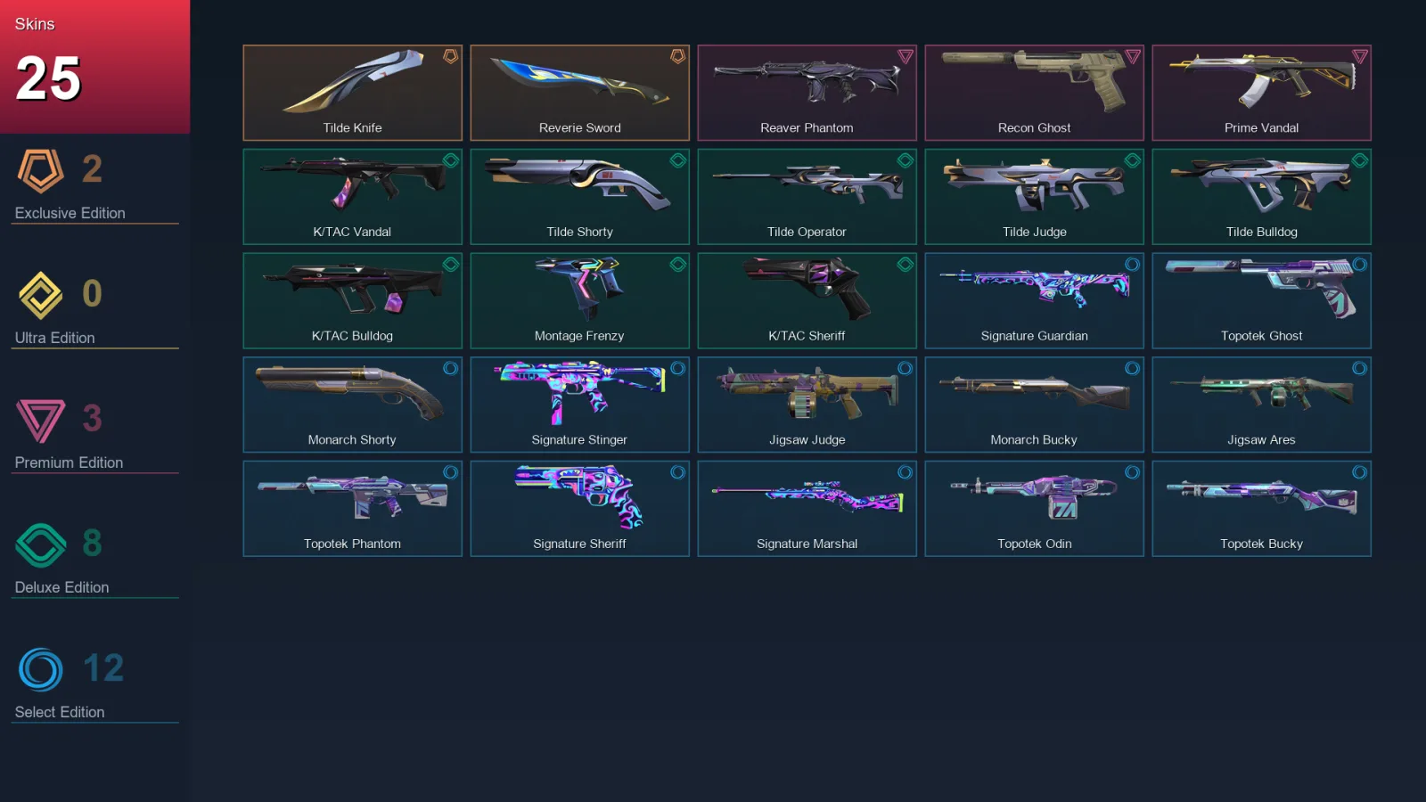 BR | Lv77 | Unranked | 25 Skin | 18 Agent | 50 Buddy
