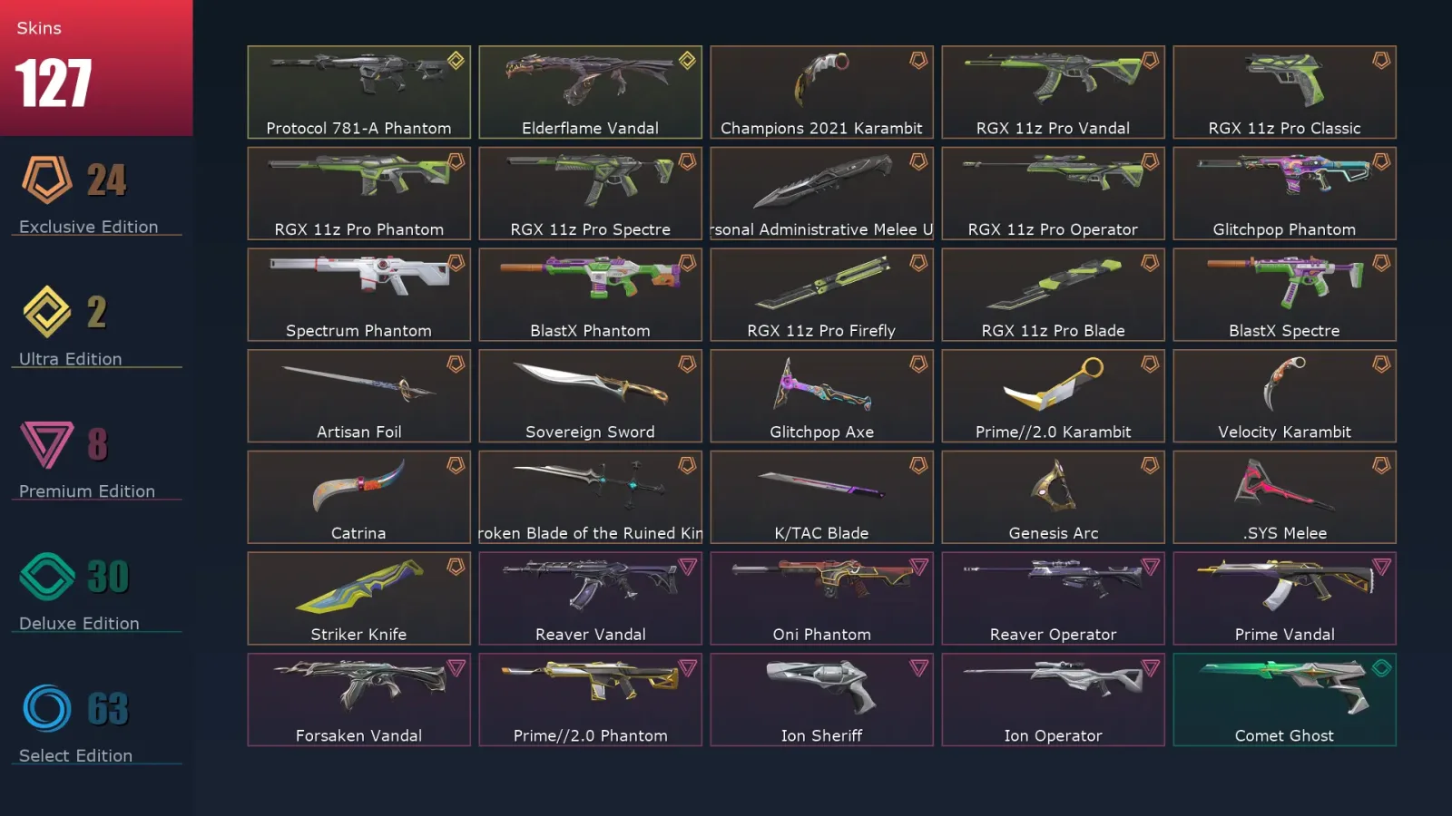 [Valorant] | EU | Level 468 | 27 Agents | 127 Skins — Valorant account