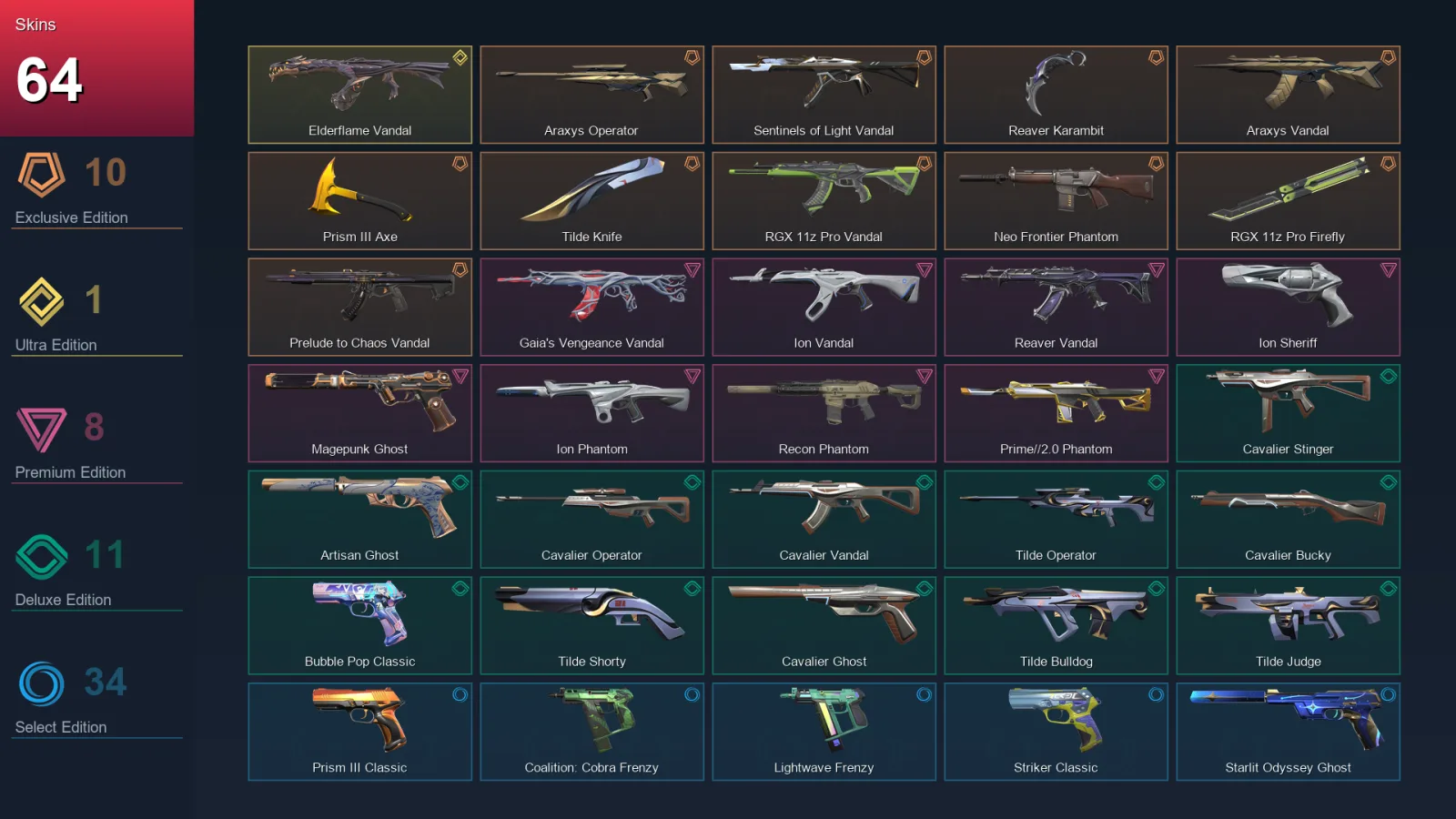 EU | Lv289 | Unranked | 64 Skin | 24 Agent | 101 Buddy — Valorant account