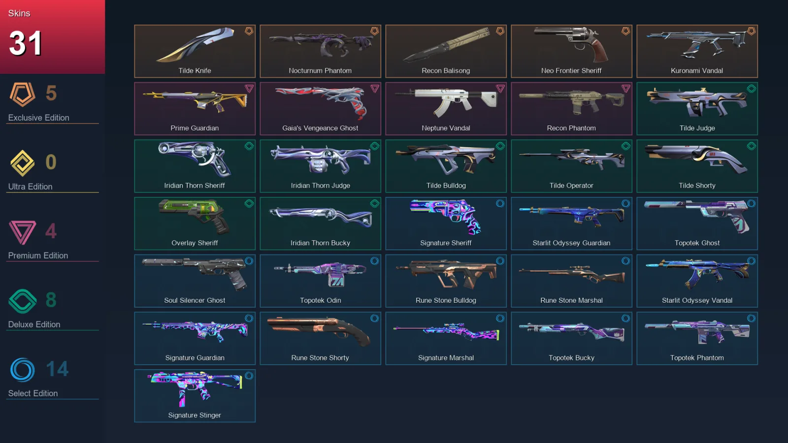 EU | Lv120 | Unranked | 31 Skin | 25 Agent | 60 Buddy