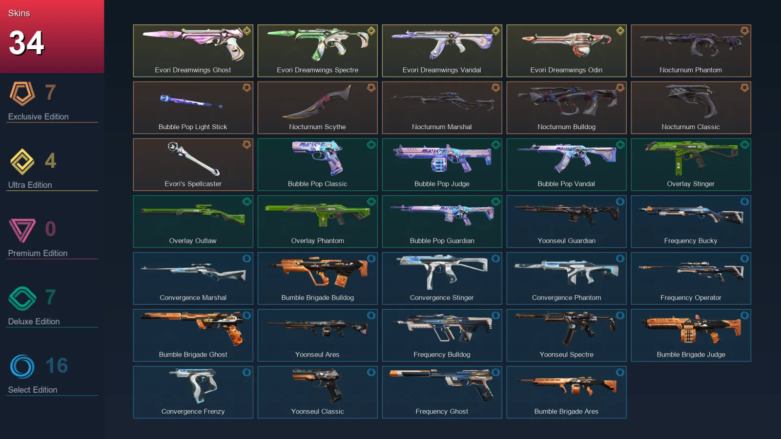 AP | Lv101 | Unranked | 34 Skin | 27 Agent | 53 Buddy — Valorant account