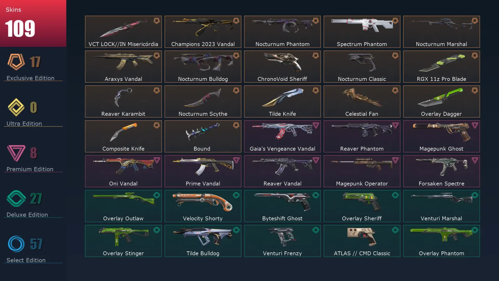 [Valorant] | EU | Level 378 | Diamond 3 | 29 Agents | 109 Skins — Valorant account