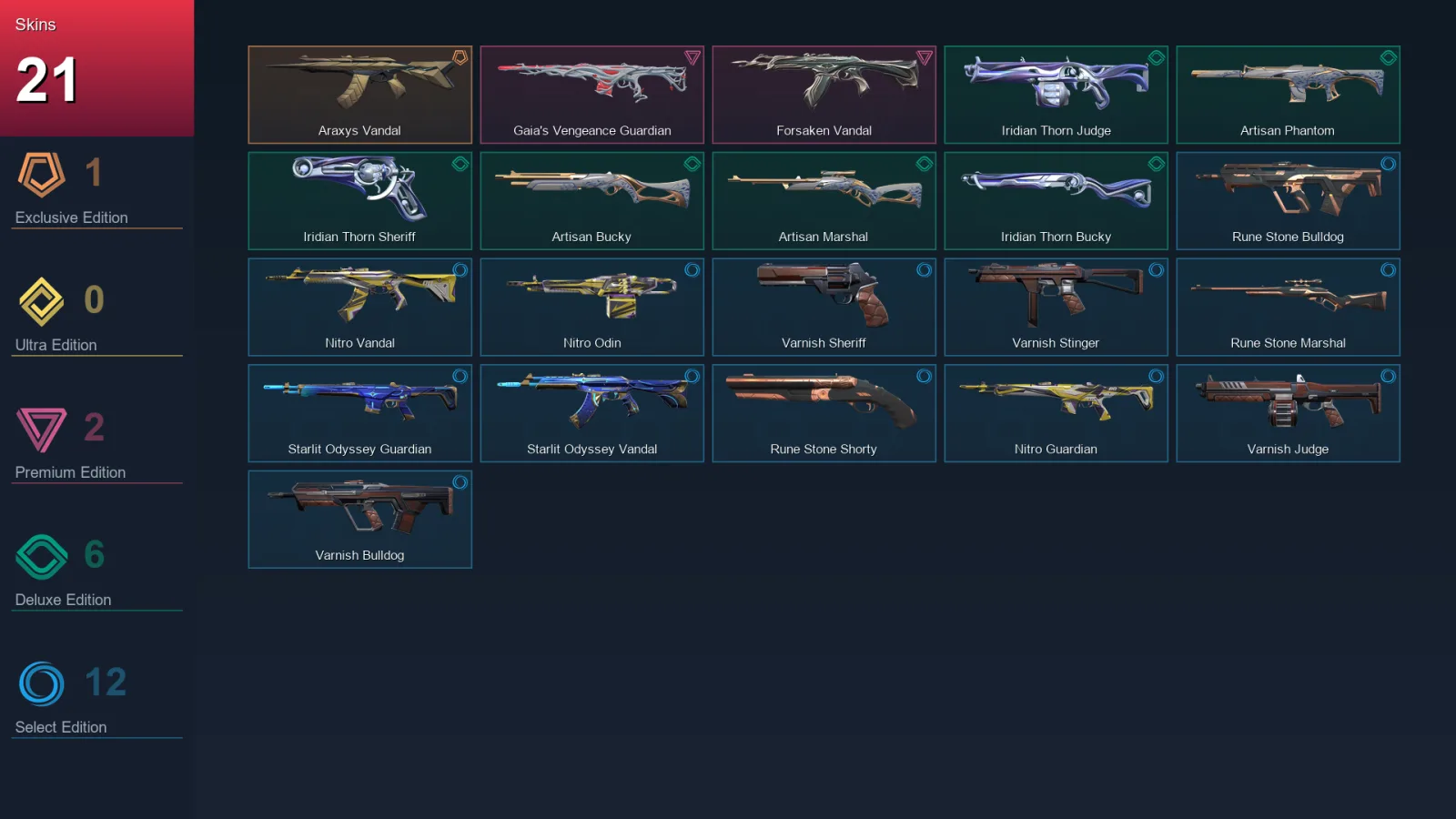 EU | Lv45 | Unranked | 21 Skin | 14 Agent | 29 Buddy