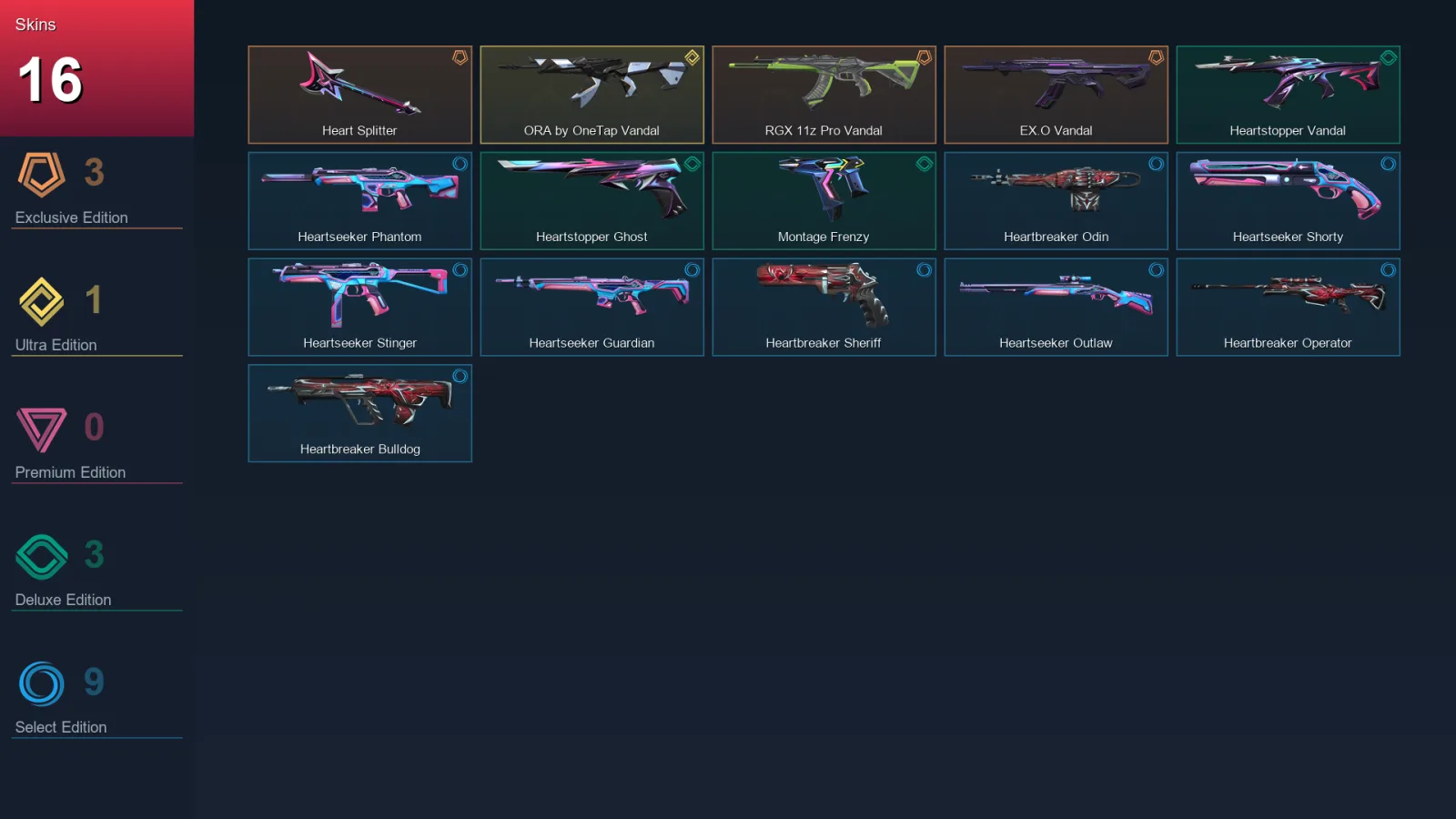 EU | Lv99 | Unranked | 16 Skin | 23 Agent | 44 Buddy — Valorant account