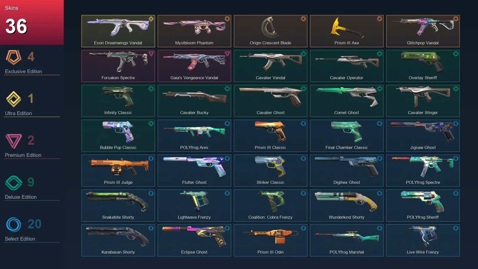 AP | Lv216 | Unranked | 36 Skin | 25 Agent | 90 Buddy