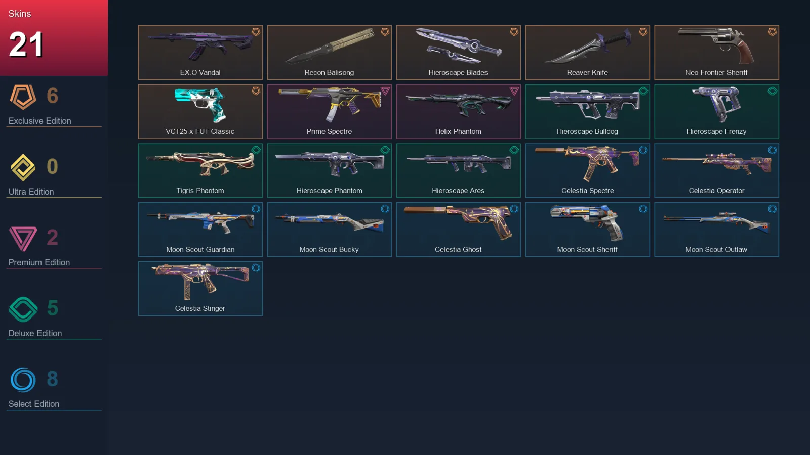 EU | Lv30 | Unranked | 21 Skin | 14 Agent | 16 Buddy