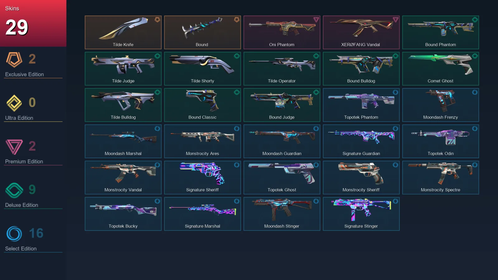AP | Lv75 | Unranked | 29 Skin | 26 Agent | 36 Buddy