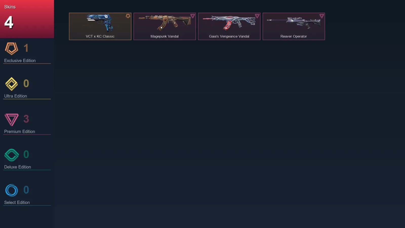 EU | Lv54 | Unranked | 4 Skin | 20 Agent | 30 Buddy