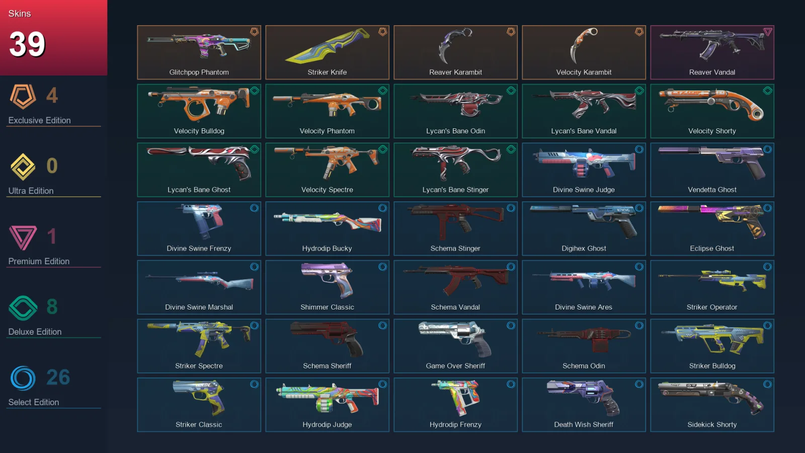 EU | Lv204 | Unranked | 39 Skin | 28 Agent | 96 Buddy