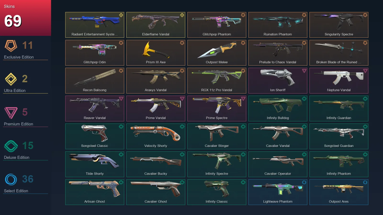 BR | Lv252 | Unranked | 69 Skin | 21 Agent | 96 Buddy