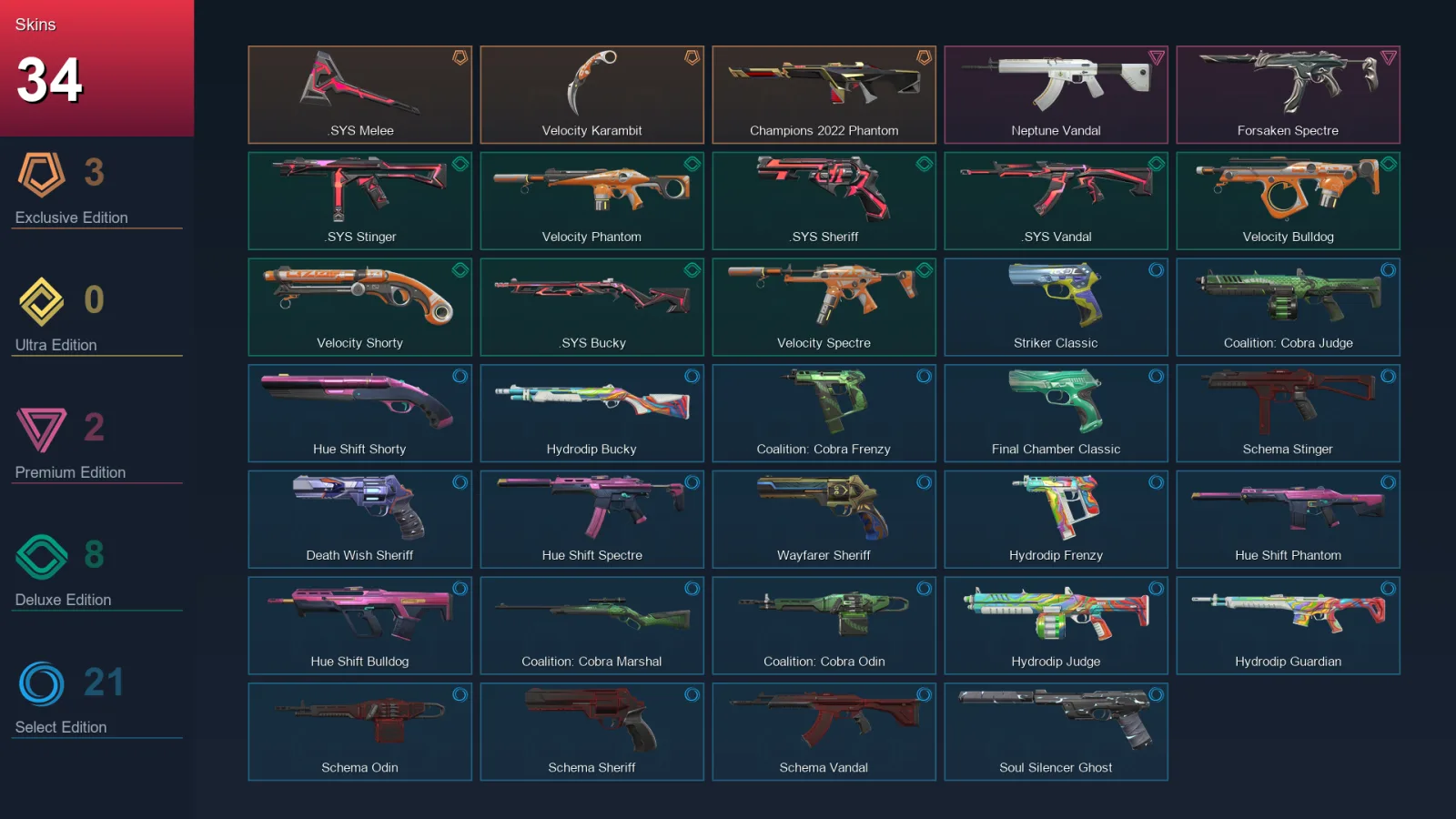 AP | Lv161 | Unranked | 34 Skin | 24 Agent | 66 Buddy