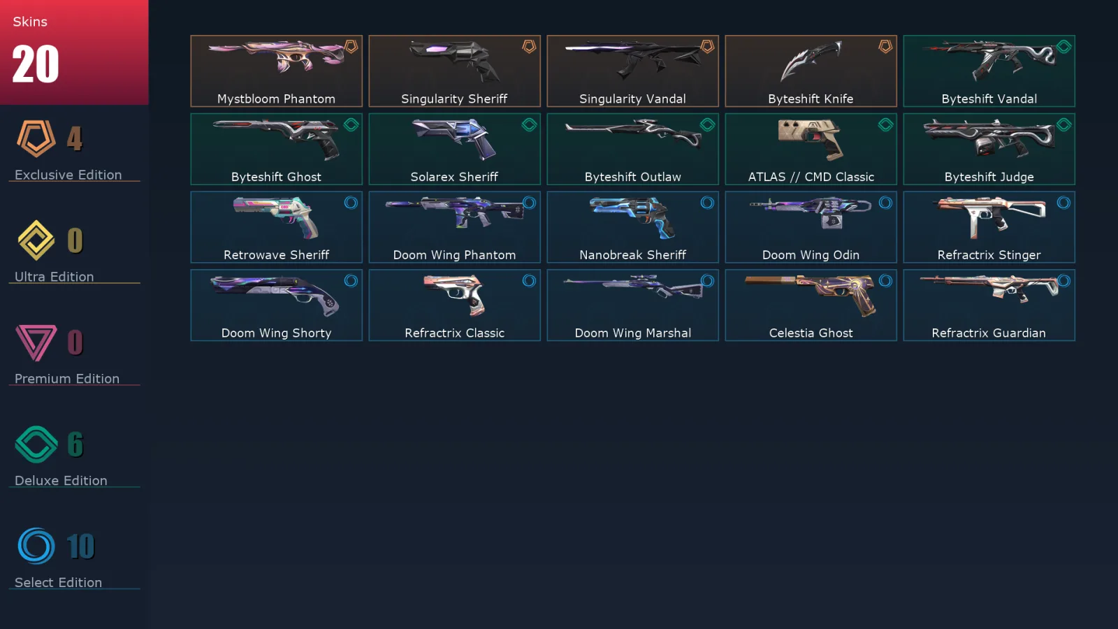 [Valorant] | EU | Level 140 | 27 Agents | 20 Skins