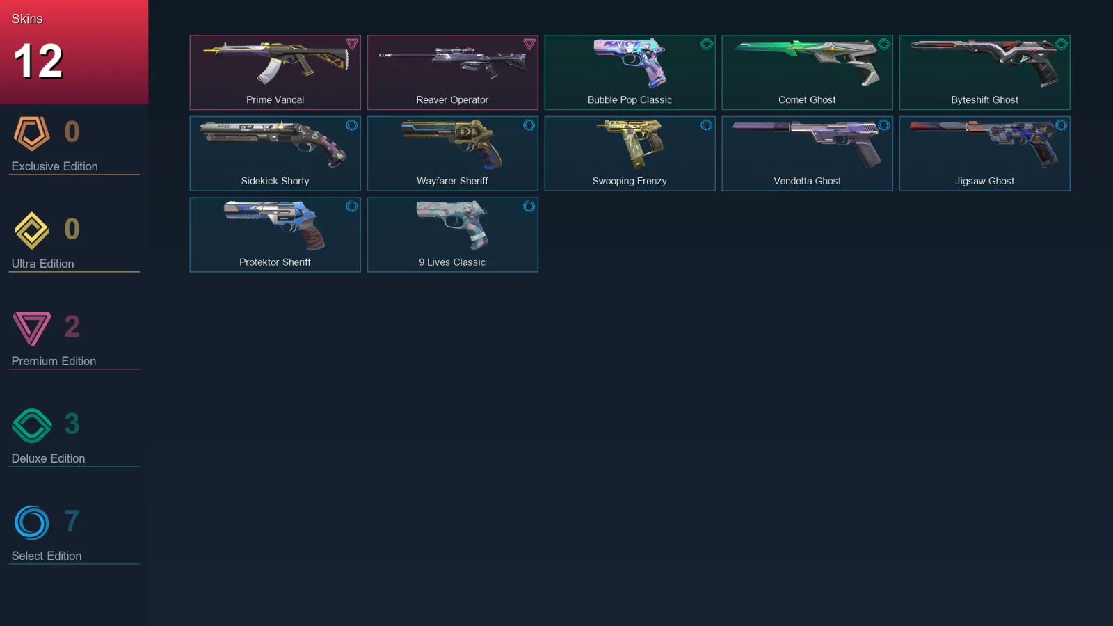 EU | Lv227 | Unranked | 12 Skin | 27 Agent | 89 Buddy