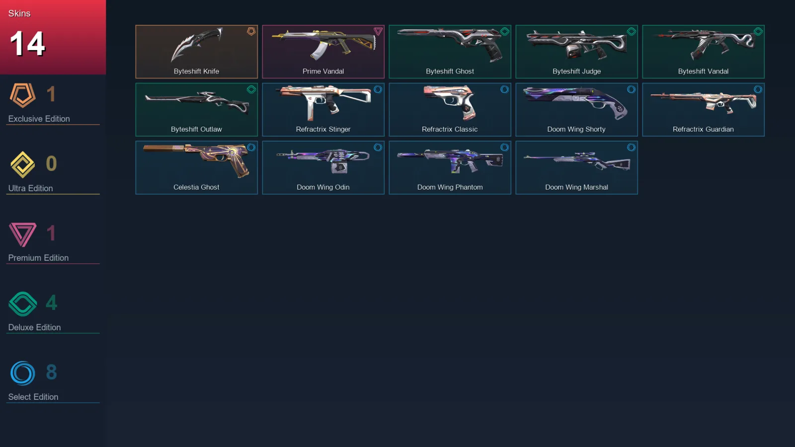 EU | Lv37 | Unranked | 14 Skin | 13 Agent | 19 Buddy