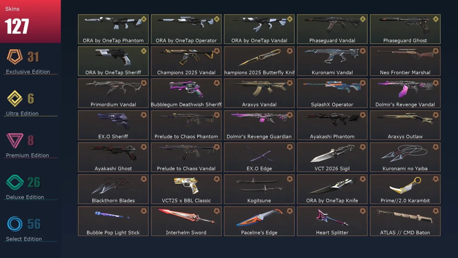 [Valorant] | EU | Level 188 | 29 Agents | 127 Skins — Valorant account