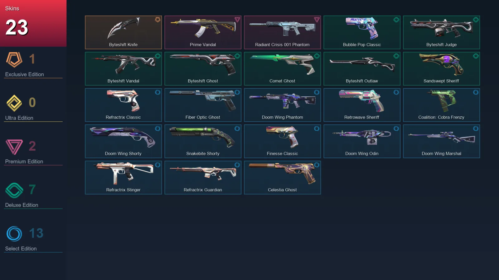 EU | Lv202 | Unranked | 23 Skin | 28 Agent | 73 Buddy — Valorant account