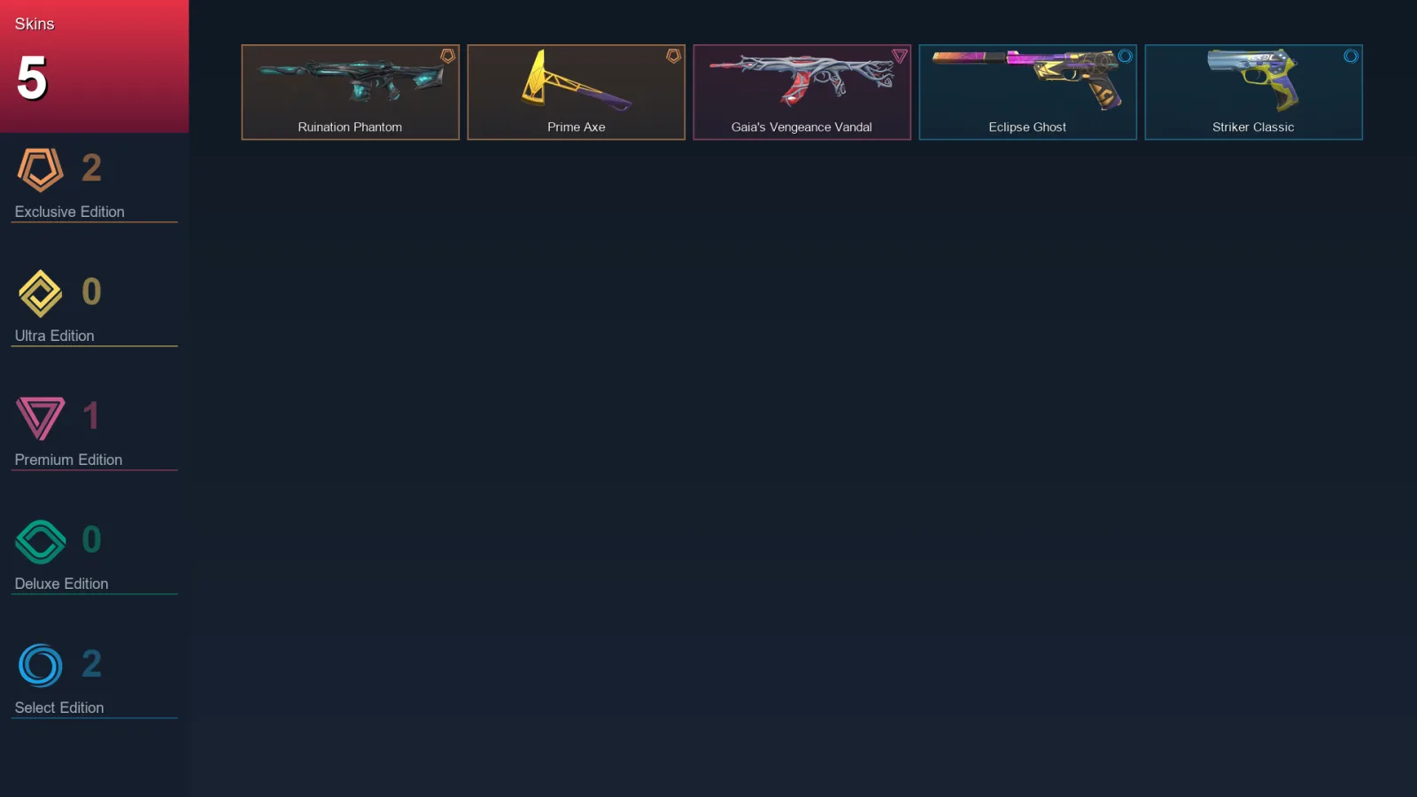AP | Lv84 | Unranked | 5 Skin | 21 Agent | 45 Buddy