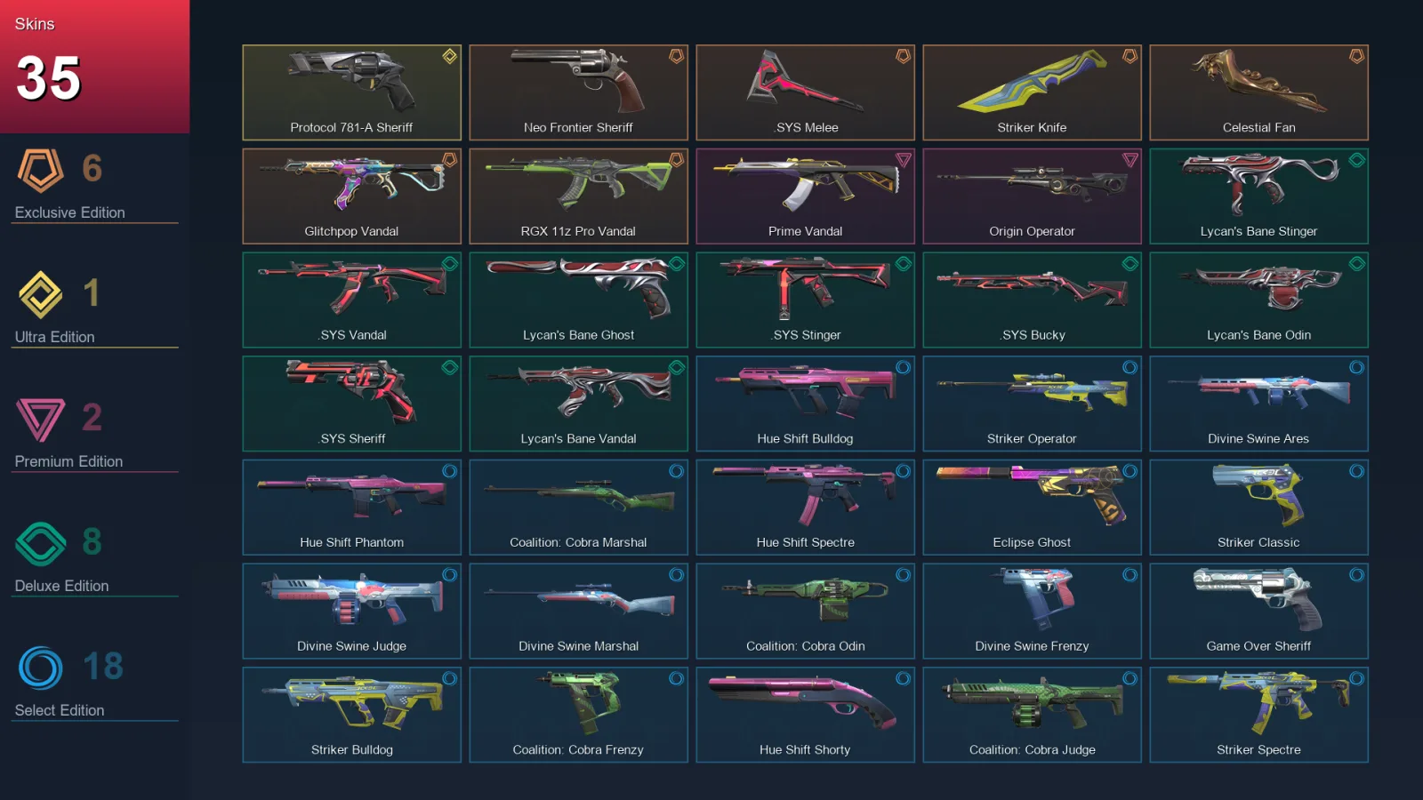 AP | Lv103 | Unranked | 35 Skin | 25 Agent | 42 Buddy