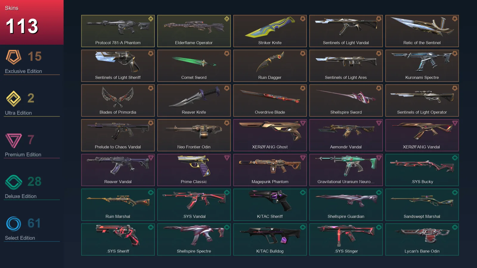 BR | Lv206 | Unranked | 113 Skin | 27 Agent | 127 Buddy