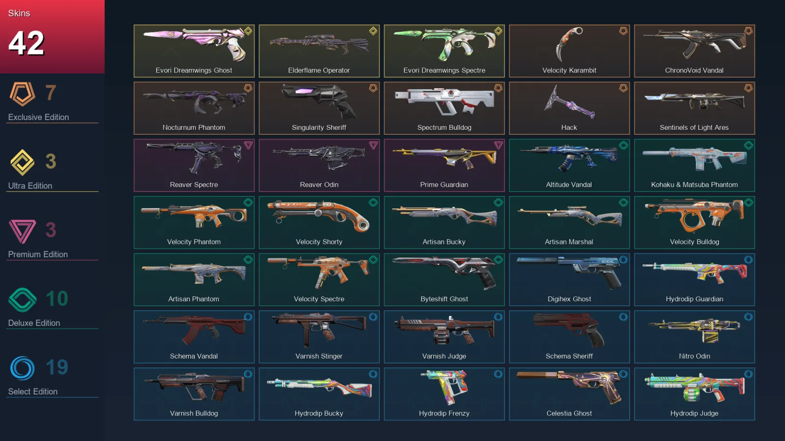EU | Lv136 | Unranked | 42 Skin | 27 Agent | 69 Buddy