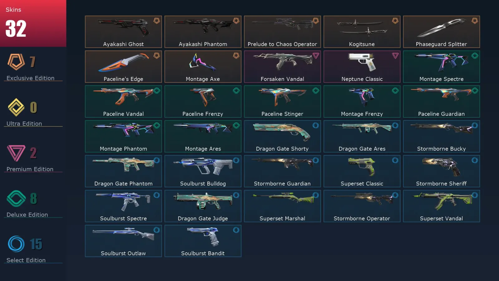 [Valorant] | EU | Level 68 | 19 Agents | 32 Skins