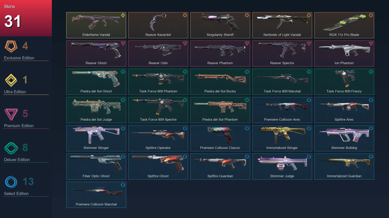 AP | Lv123 | Unranked | 31 Skin | 26 Agent | 64 Buddy