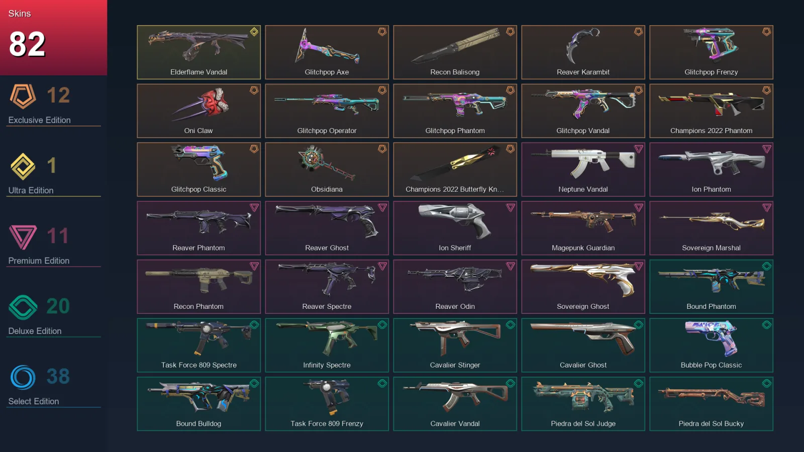 AP | Lv194 | Unranked | 82 Skin | 28 Agent | 128 Buddy