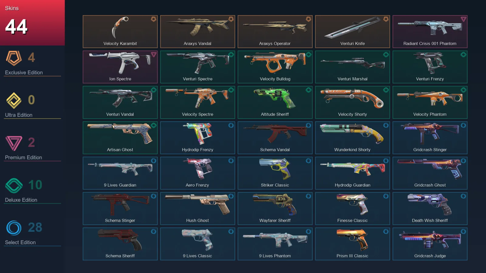 EU | Lv160 | Unranked | 44 Skin | 24 Agent | 73 Buddy — Valorant account
