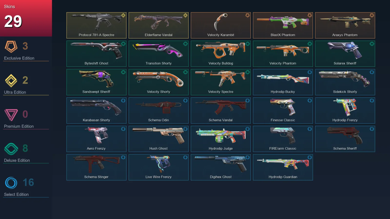 AP | Lv238 | Unranked | 29 Skin | 27 Agent | 103 Buddy