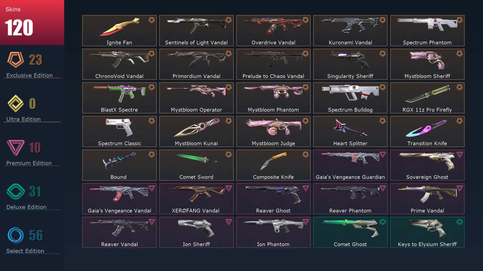 [Valorant] | EU | Level 390 | Bronze 3 | 28 Agents | 120 Skins — Valorant account