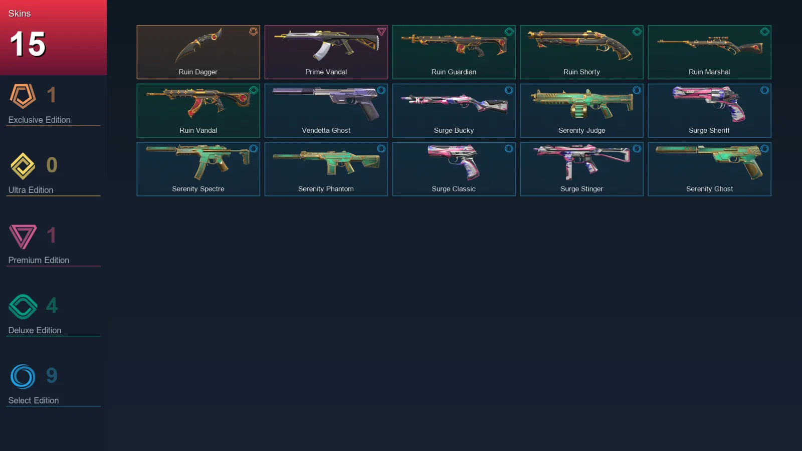 EU | Lv31 | Unranked | 15 Skin | 13 Agent | 20 Buddy