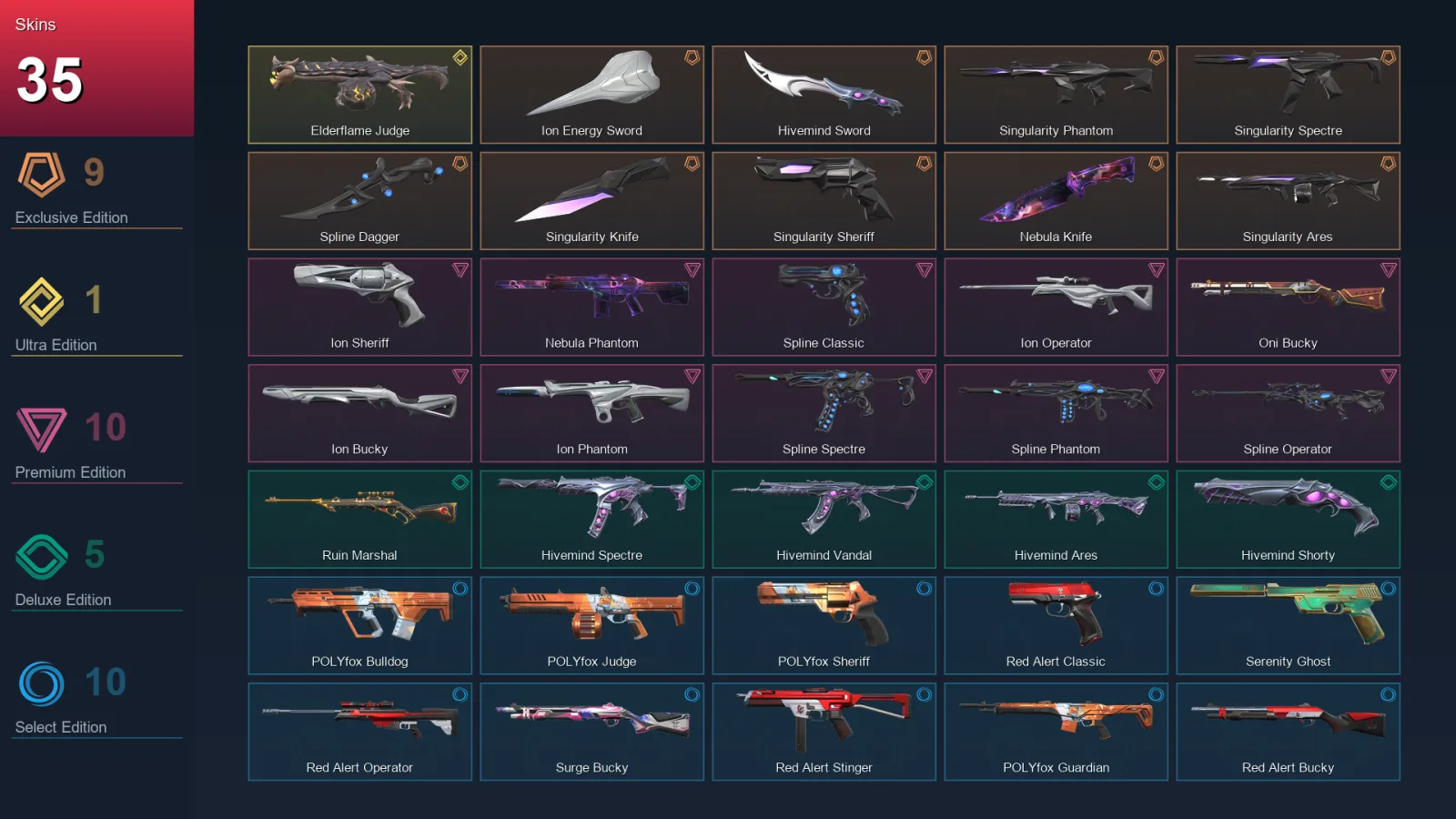 NA | Lv1 | Unranked | 35 Skin | 11 Agent | 23 Buddy